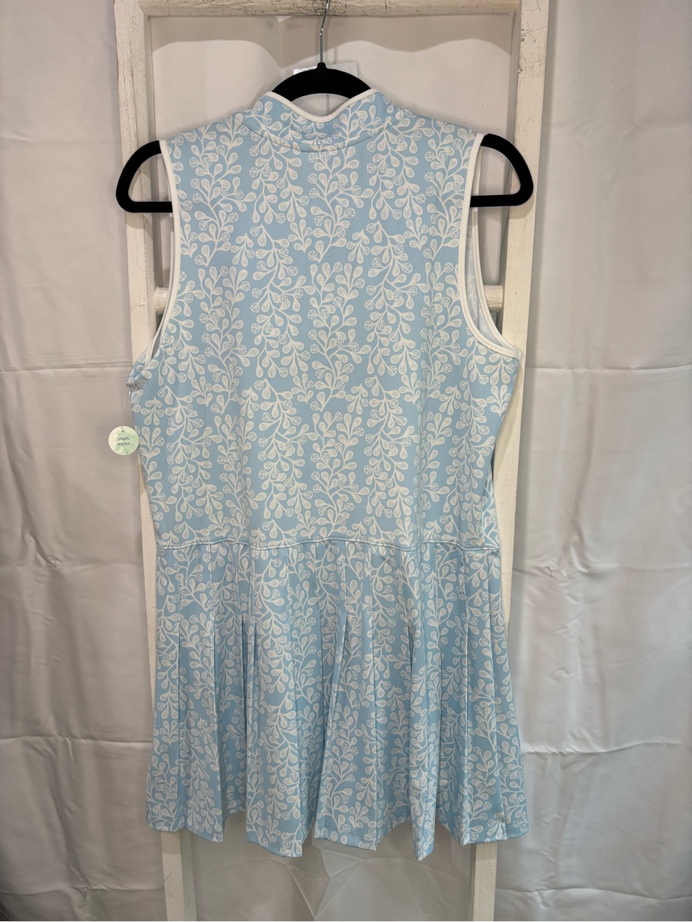 Sigrid Olsen Sky Blue and White Sleeveless V-Neck Printed Dress - Picture 2 of 6